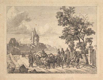 Les Cosaques escortant le chariot de bagages, 1816 - Johann Christian Erhard