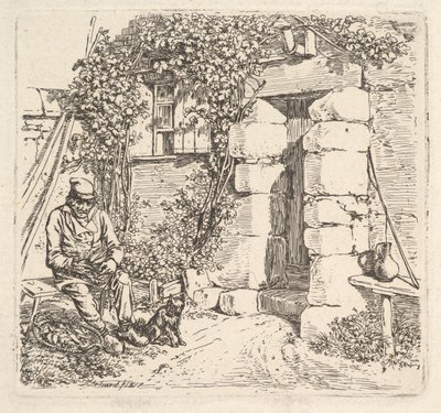 Le vieil homme et son chien poméranien, 1817 - Johann Christian Erhard