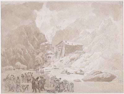 Passage des soldats au Saint-Bernard - Johann Christian Ernst Müller