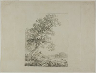 Paysage avec un grand arbre - Johann Christian Klengel