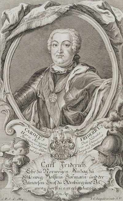 Portrait du duc Charles Frédéric de Holstein-Gottorp 1700-1739, milieu du 18e siècle - Johann Christian Leopold