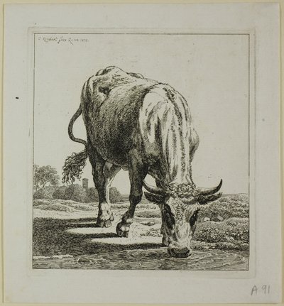 Vache buvant, de Die Zweite Thierfolge - Johann Christian Reinhart