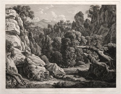 Paysage héroïque : Paysage avec la Tentation du Christ, 1799 - Johann Christian Reinhart