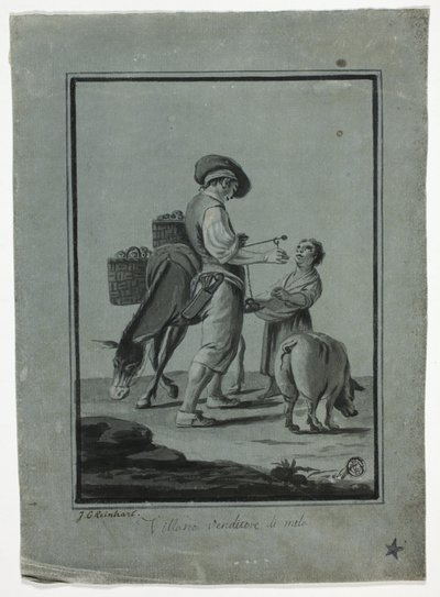 Paysan colporteur de pommes - Johann Christian Reinhart