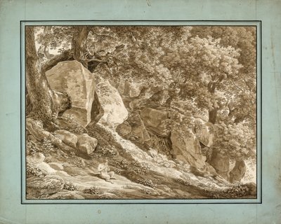 Paysage rocheux avec Pan jouant de la flûte - Johann Christian Reinhart
