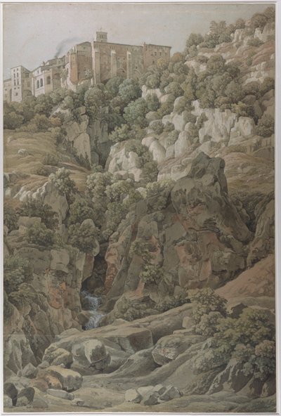 Le couvent bénédictin de Sainte Scholastique près de Subiaco dans les montagnes Sabines - Johann Christian Reinhart
