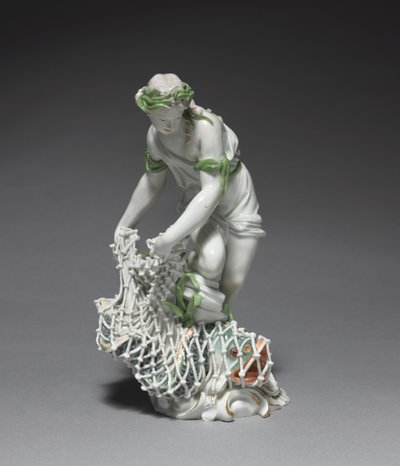 Pêcheuse, fabriquée par la manufacture de porcelaine de Ludwigsburg, Allemagne, vers 1765 - Johann Christian Wilhelm Beyer