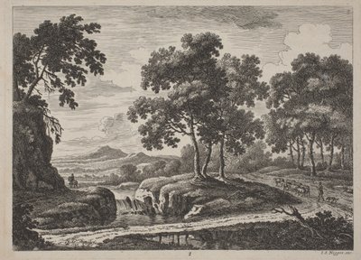 Paysages fluviaux panoramiques avec voyageurs - Johann Christoph Dietzsch