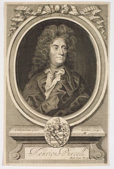 Portrait de Henry Purcell (1659-1695) gravé par Robert White (1645-1703) - Johann Closterman