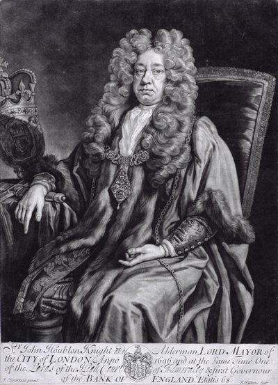 Sir John Houblon (1632-1711) gravé par R. Williams - Johann Closterman