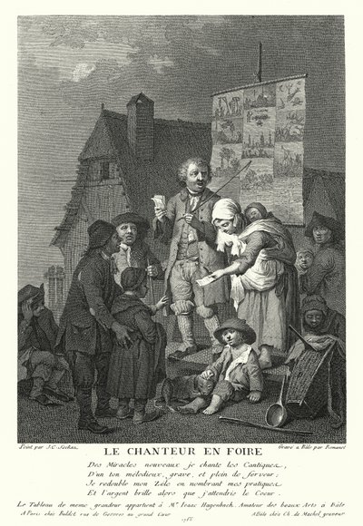 Le chanteur à la foire (gravure) - Johann Conrad Seekatz