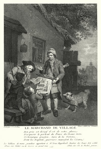 Le marchand du village (gravure) - Johann Conrad Seekatz