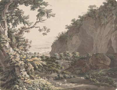 Une vallée boisée avec des falaises rocheuses - Johann Conrad Steiner