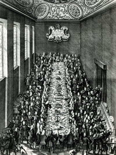 Un grand repas en Allemagne, gravé par Christian Engelbrecht (1672-1735) et Johann Andreas Pfeffel (1674-1748) - Johann Cyriak Hackhofer