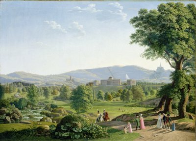 Château de Wilhelmshöhe avec la forêt de Habichtswald - Johann Erdmann Hummel