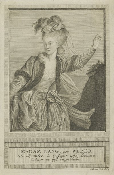 Aloisia Lange, née Weber 1760-1839 en Zemire, 1784 - Johann Esaias Nilson