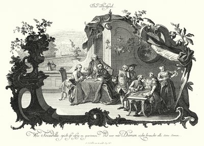 Jeux de société (gravure) - Johann Esaias Nilson