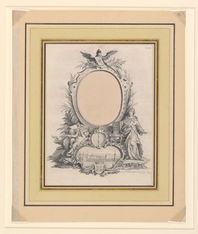 Conception pour le Cadre du Portrait de Frédéric V, Roi du Danemark - Johann Esais Nilson
