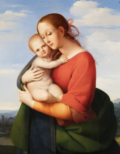 Madonna avec enfant - Johann Evangelist Scheffer von Leonhardshoff