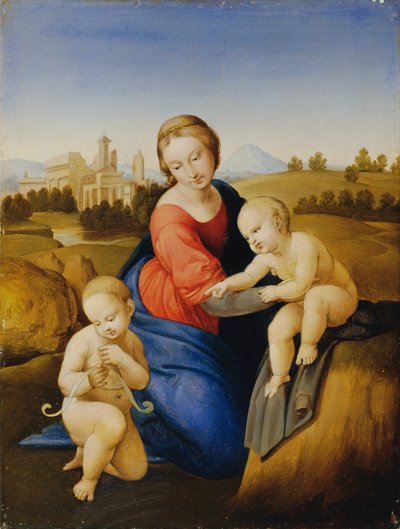 Madone avec enfant et Jean-Baptiste enfant - Johann Evangelist Scheffer von Leonhardshoff