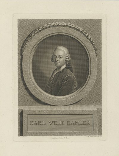 Portrait de Karl Wilhelm Ramler 1725-1798, 1774 - Johann Friedrich Bause
