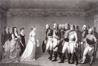 La rencontre entre Louise de Prusse et le prince héritier Alexandre de Russie à Memel, 1805 - Johann Friedrich Bolt
