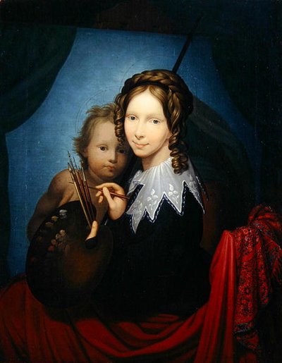 Princesse héritière Auguste, copiant la Madone Sixtine - Johann Friedrich Bury
