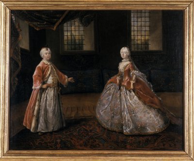 Portrait du duc Friedrich III de Saxe-Gotha-Altenburg et de la duchesse Luise-Dorothee, 1760 - Johann Friedrich Loeber