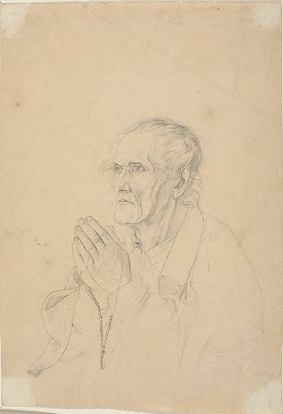 Vieil homme priant - Johann Friedrich Overbeck