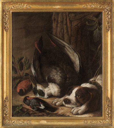 Un chien de chasse et sa proie, 1768 - Johann Friedrich von Grooth
