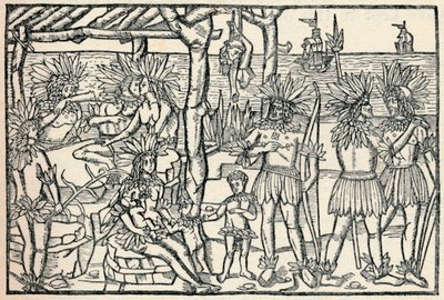 La première représentation du peuple du Nouveau Monde, 1505, 1912 - Johann Froschauer