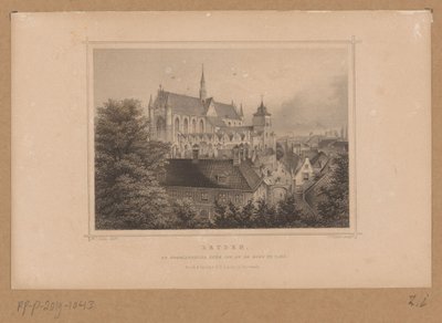 Gezicht op de Hooglandse Kerk te Leiden - Johann Gabriel Friedrich Poppel