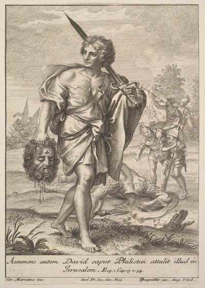 David avec la tête de Goliath, 1705-1762 - Johann Georg Bergmuller
