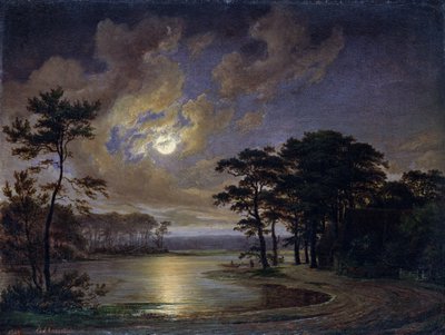 Mer du Holstein - Clair de lune, 1847 - Johann Georg Haeselich