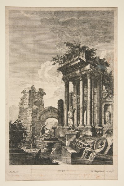 Capriccio avec ruines romaines - Johann Georg Hertel