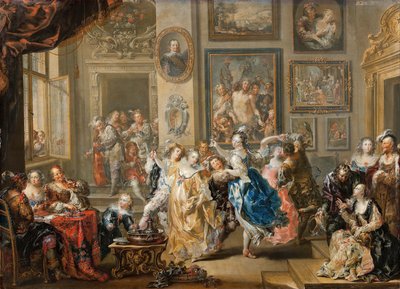 Scène de danse avec intérieur de palais, 1731-1734 - Johann Georg Platzer