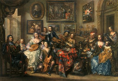 Flûte, luth, violoncelle et violon, Johann Georg Platzer 1704-1761, 1948 - Johann Georg Platzer
