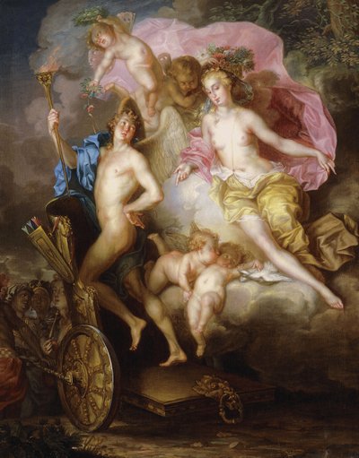 Le Triomphe de Vénus et Cupidon avec le Char de Cupidon - Johann Georg Platzer
