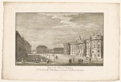 Vue de la Bebelplatz à Berlin avec la Alte Bibliothek et le Altes Palais et la cathédrale Sainte-Hedwige - Johann Georg Rosenberg