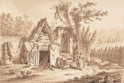 Blanchisseuses devant un cottage, 1769 - Johann Georg Wille