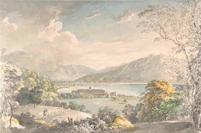 Vue du monastère de Tegernsee depuis le nord-est, fin 18e-milieu 19e siècle - Johann Georg von Dillis