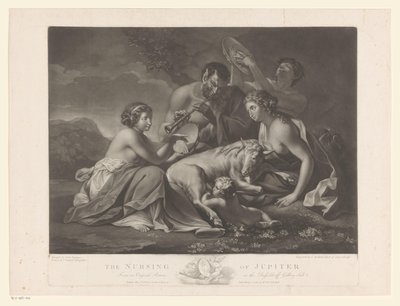 Jupiter nourri par la chèvre Amalthée - Johann Gerard Huck