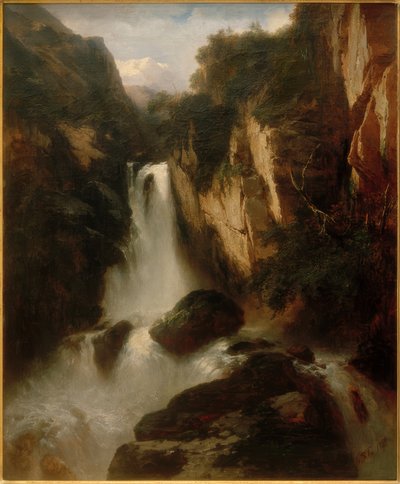 Cascade en haute montagne - Johann Gottfried Steffan