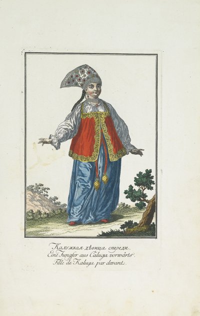Une jeune fille de Kaluga en tenue de fête - Johann Gottlieb Georgi
