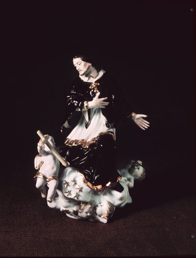Figure de Meissen de Saint Jean Népomucène, d