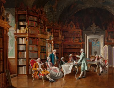Scène de bibliothèque, fin du 19e siècle - Johann Hamza