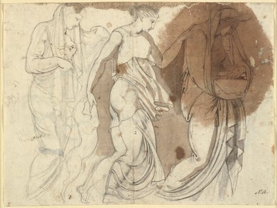 Trois figures féminines, disposées en relief. Trois Horae? (B.S.) - Johann Heinrich Füssli