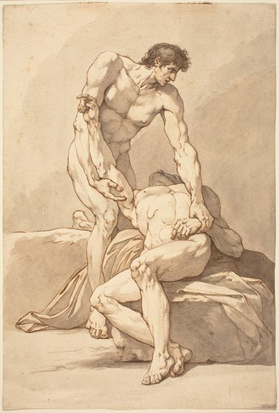 Deux hommes nus - Johann Heinrich Lips