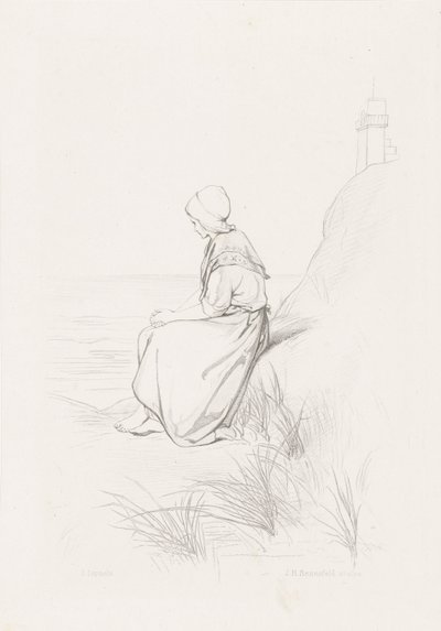 Fille dans les dunes - Johann Heinrich Maria Hubert Rennefeld