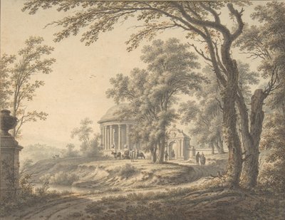 Paysage idyllique avec temple, 1770 - Johann Heinrich Muntz